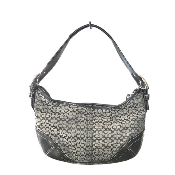 Coach 6351 Y2K Black Signature C Jaquard Mini Soho Hobo Bag 11"X6"X2" No Hangtag - Picture 3 of 10